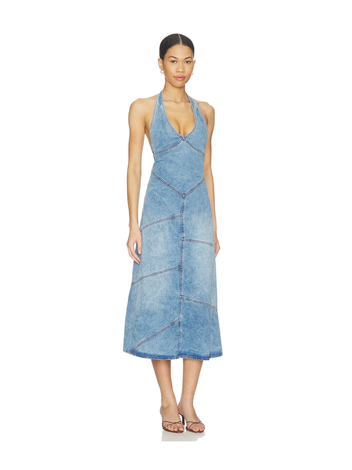 EB Denim DELPHI PIECED HALTER ドレス - 画像2