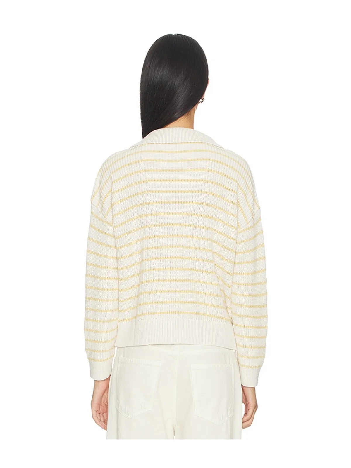 eberjey FINE GAUGE ポロトップ - White,Yellow. - 画像3