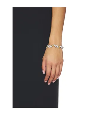 Eddie Borgo SMALL TWO TONE PAVÉ TORSADE チェーンブレスレット - Metallic Silver, Metallic Gold. - サムネイル4