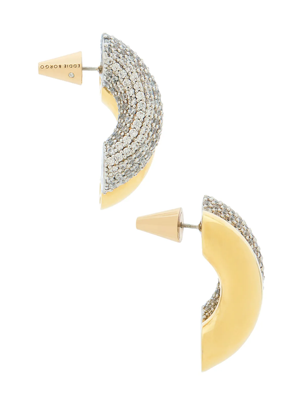 Eddie Borgo PAVÉ TWO TONE TORSADE スタッズイヤリング - Metallic Silver, Metallic Gold. - 画像2