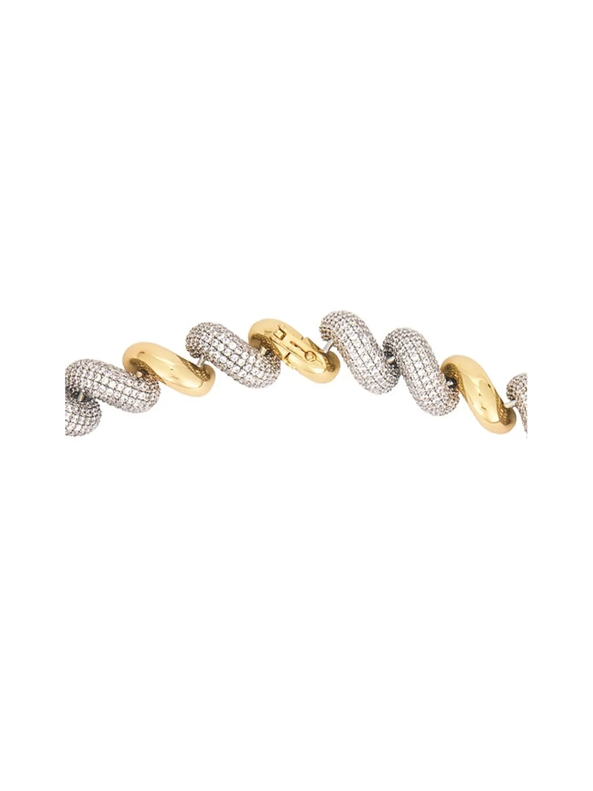 Eddie Borgo PAVÉ TWO TONE TORSADE チョーカーネックレス - Metallic Gold,Metallic Silver. - 画像3
