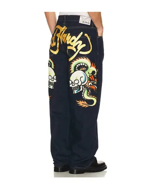 Ed Hardy Dragons Selvage Baggy Denim Pants - サムネイル1