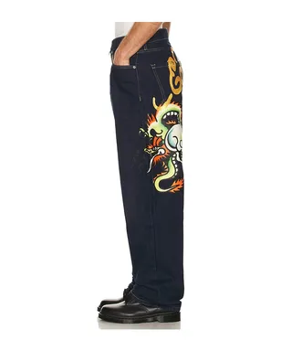 Ed Hardy Dragons Selvage Baggy Denim Pants - サムネイル3