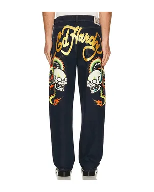 Ed Hardy Dragons Selvage Baggy Denim Pants - サムネイル4