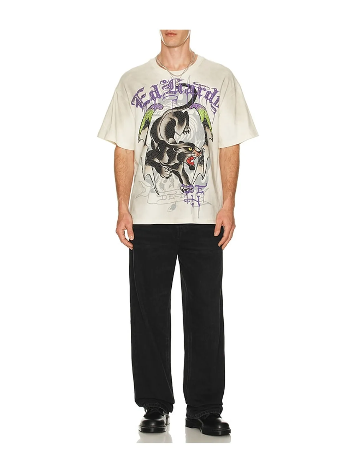 Ed Hardy PANTHER WINGS ボクシーTシャツ - 画像3