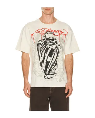 Ed Hardy SKELE RHINESTONE ボクシーTシャツ - サムネイル1