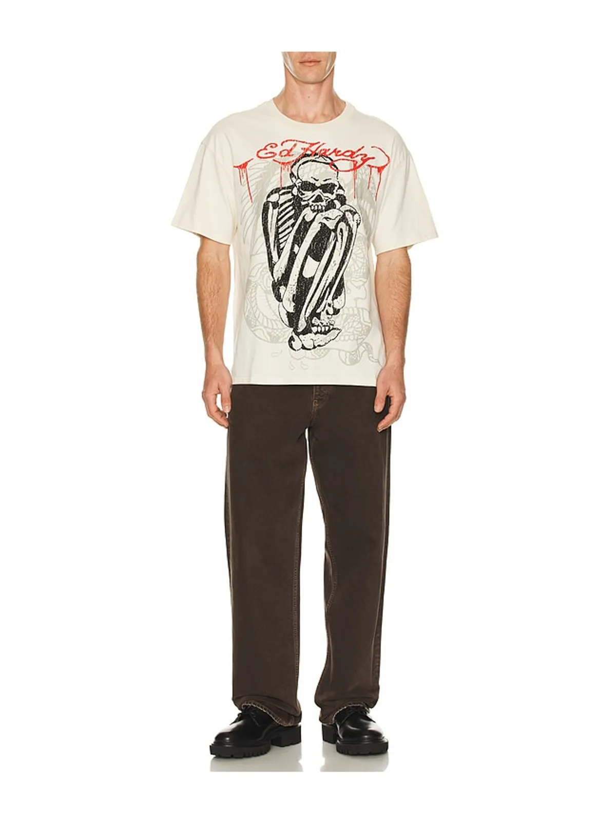 Ed Hardy SKELE RHINESTONE ボクシーTシャツ - 画像3