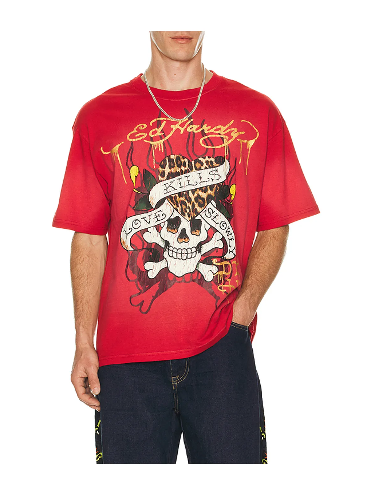 Ed Hardy LKS SKULL ボクシーTシャツ - 画像1