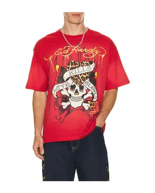 Ed Hardy LKS SKULL ボクシーTシャツ - サムネイル1