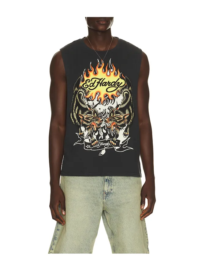 Ed Hardy Ed Hardy WOLVES カットオフTシャツの商品画像