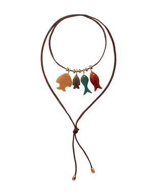 Eliou FISH CHARM ネックレス - Brown,Red. - サムネイル1