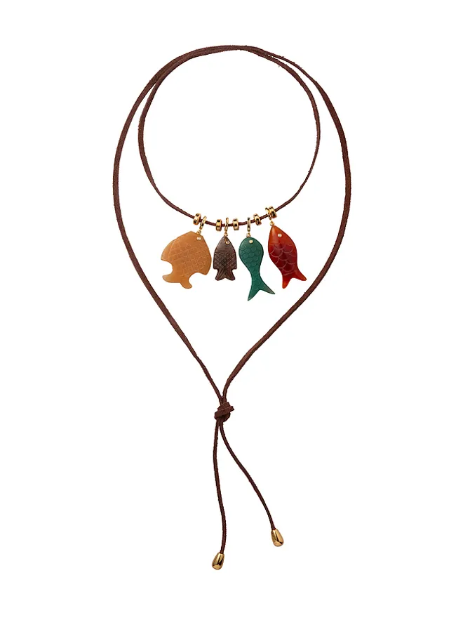 Eliou Eliou FISH CHARM ネックレス - Brown,Red.の商品画像
