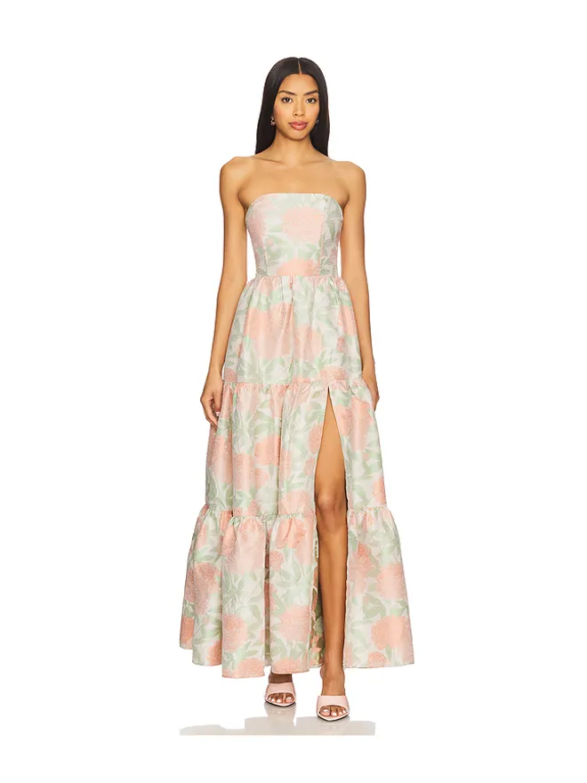 ELLIATT ELLIATT x REVOLVE Jacquard Gown - Peach,Green.の商品画像