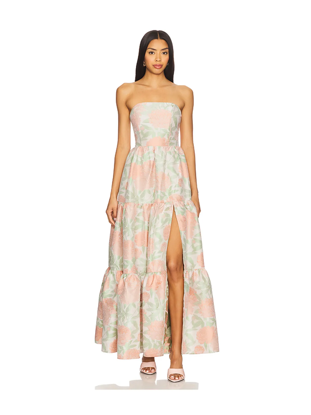 ELLIATT x REVOLVE Jacquard Gown - Peach,Green. - 画像1