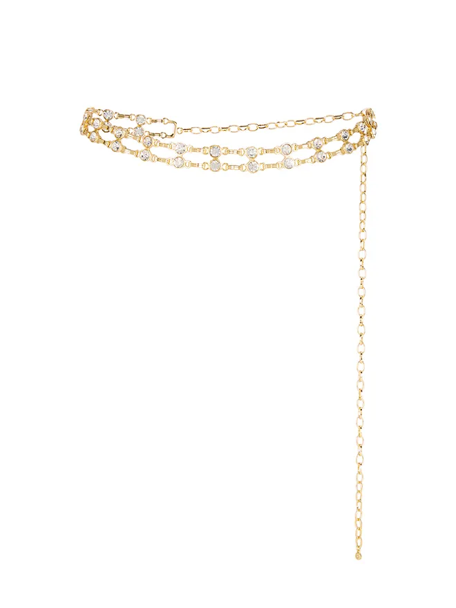 Ettika Ettika DOUBLE CRYSTAL CHAIN LINK ベルトの商品画像