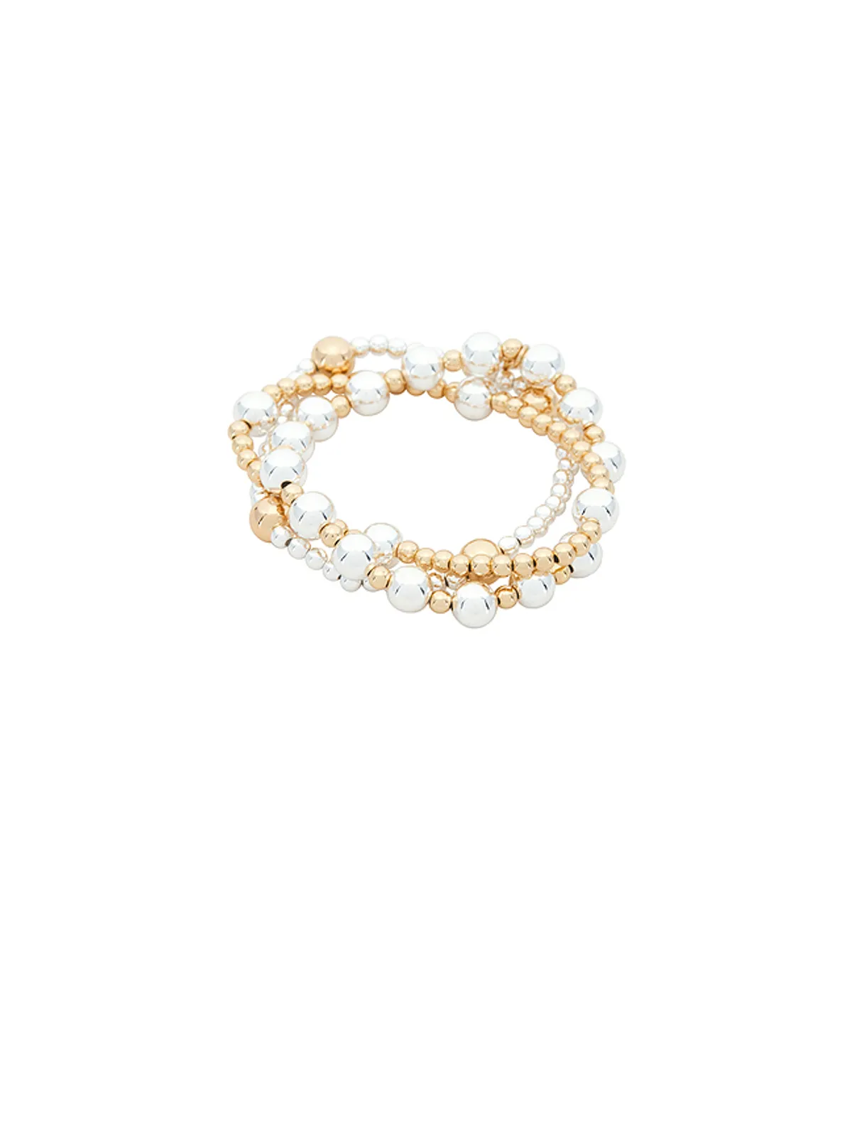Ettika MIXED METAL BUBBLE LINE ブレスレットセット - Metallic Gold,Metallic Silver. - 画像1
