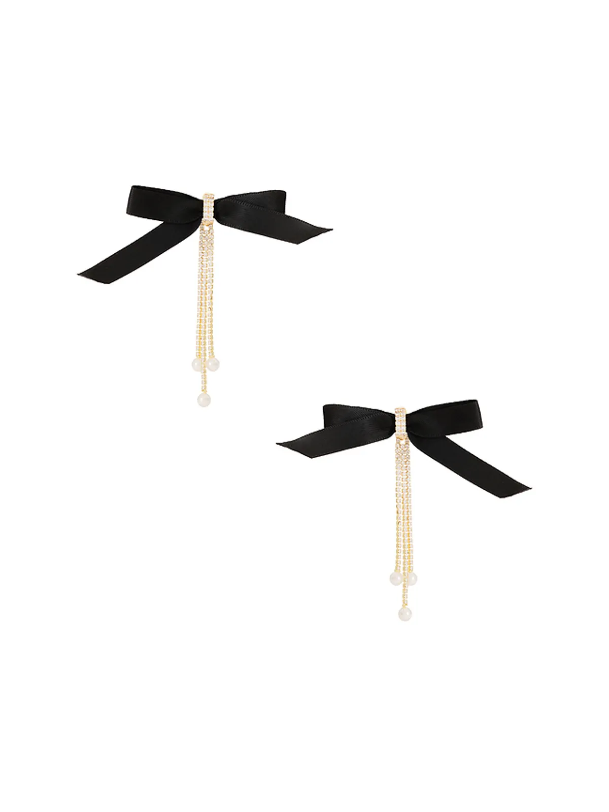 Ettika VELVET BOW CRYSTAL CHAIN イヤリング - 画像1