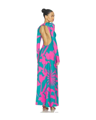 eywasouls malibu SAMMY ミディ丈ドレス - Fuchsia,Teal. - サムネイル1
