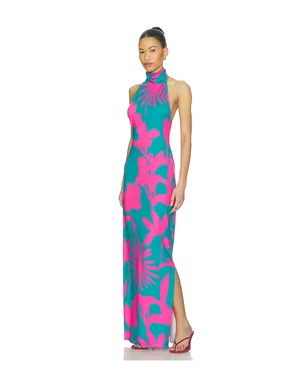 eywasouls malibu MONTANA ミディ丈ドレス - Fuchsia,Teal. - サムネイル1