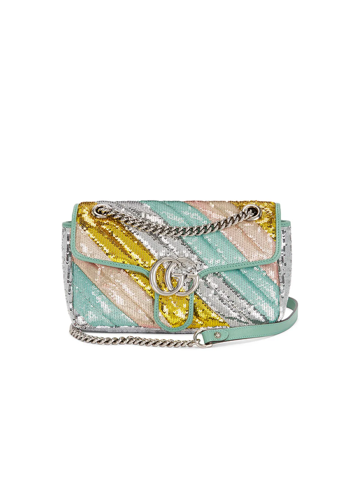 FWRD Renew GUCCI ショルダーバッグ - Metallic Silver,Teal. - 画像1