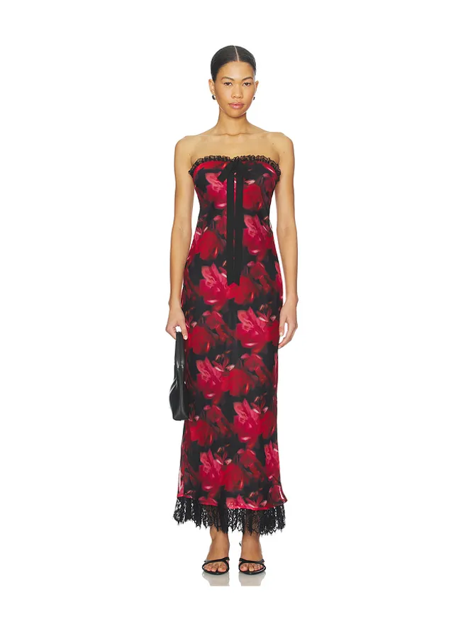 For Love & Lemons For Love & Lemons DARK ROMANCE ドレス - Red,Black.の商品画像
