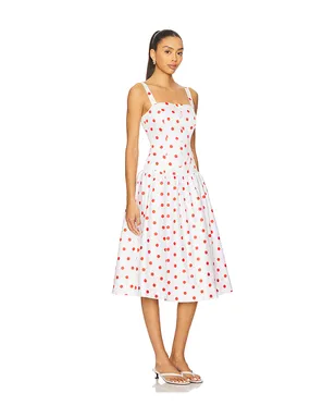 For Love & Lemons RED DOT ミディ丈ドレス - サムネイル2