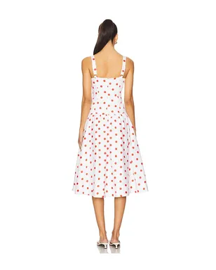 For Love & Lemons RED DOT ミディ丈ドレス - サムネイル3