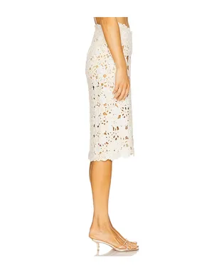 For Love & Lemons フローラルクロシェットカバーアップミディスカート - Cream,Ivory. - サムネイル3