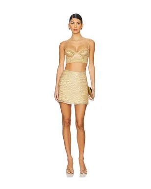 For Love & Lemons GLITTER GRID ミニスカート - サムネイル5