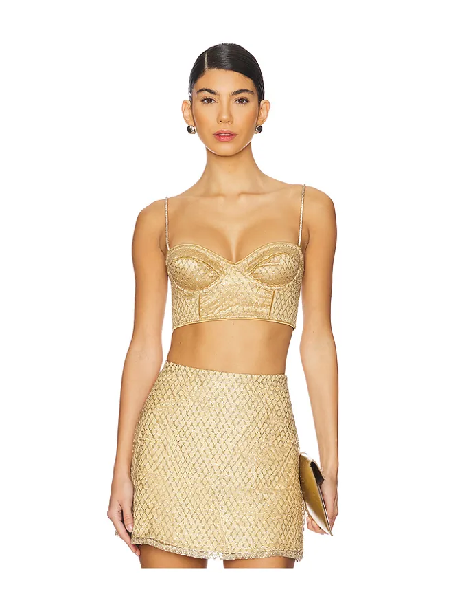 For Love & Lemons For Love & Lemons GLITTER GRID ビスチェトップの商品画像