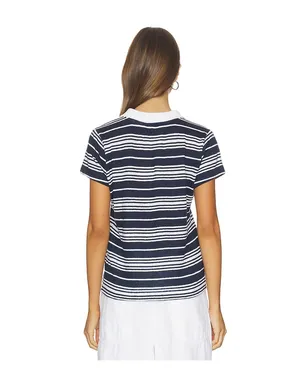 FRAME The Striped Short Sleeve Polo - Navy,White. - サムネイル3