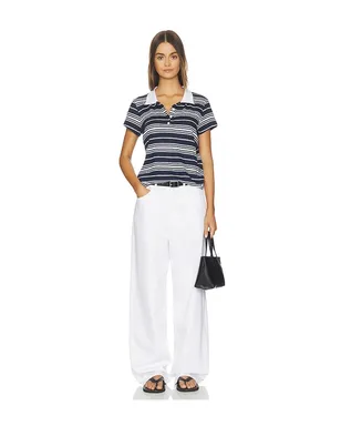 FRAME The Striped Short Sleeve Polo - Navy,White. - サムネイル4
