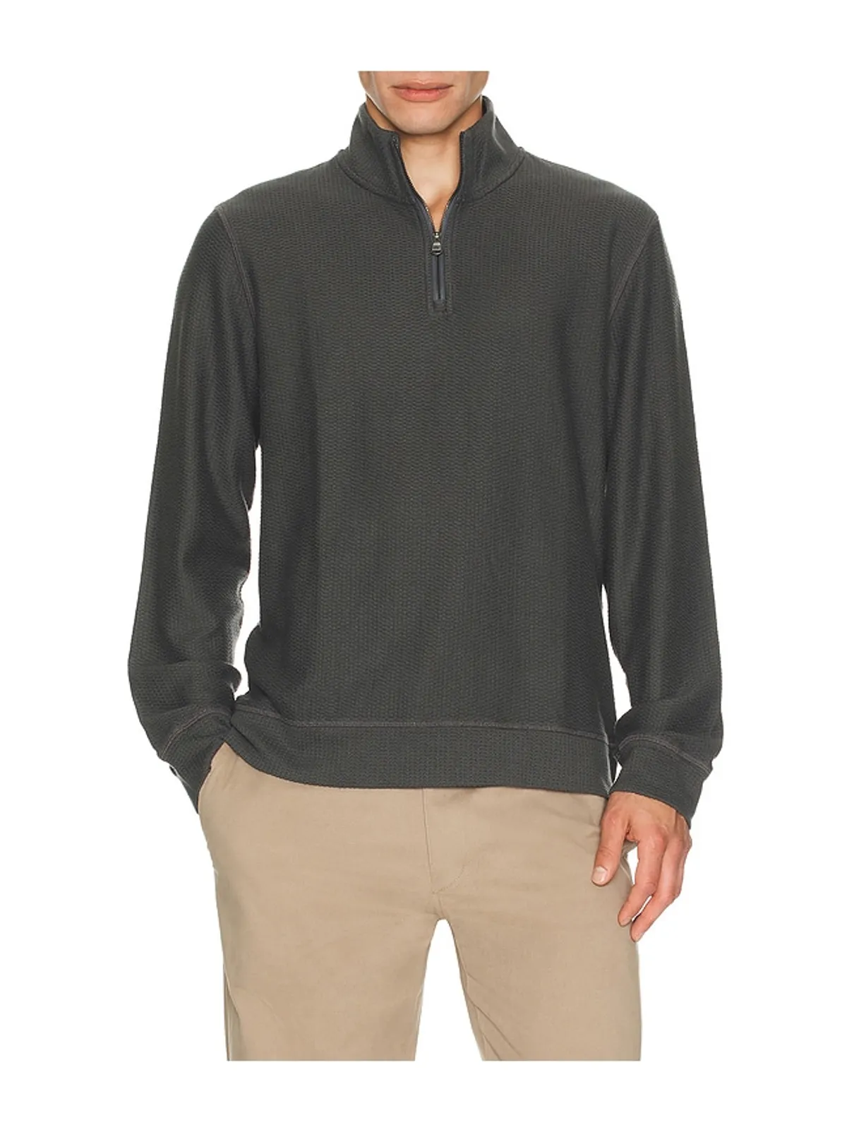 Faherty TEXTURED KNIT クォータージッパーセーター - 画像3