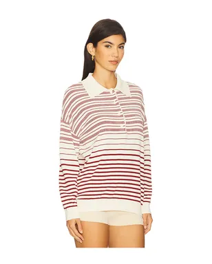 FAITHFULL THE BRAND HARLOW オーバーサイズポロシャツ - Cream,Red. - サムネイル2