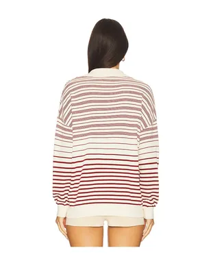 FAITHFULL THE BRAND HARLOW オーバーサイズポロシャツ - Cream,Red. - サムネイル3