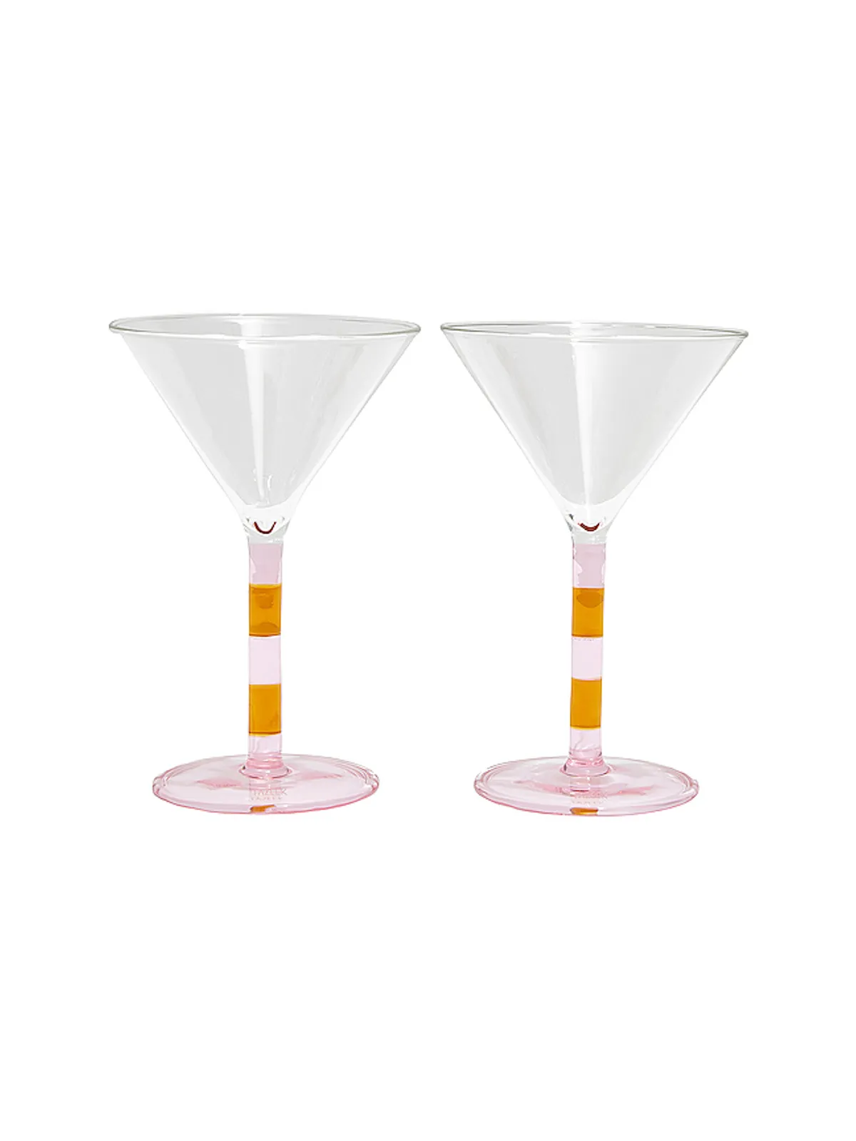 Fazeek STRIPED MARTINI GLASSES SET OF 2 ストライプマルティーニグラス二個セット - 画像1