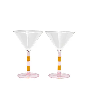 Fazeek STRIPED MARTINI GLASSES SET OF 2 ストライプマルティーニグラス二個セット - サムネイル1