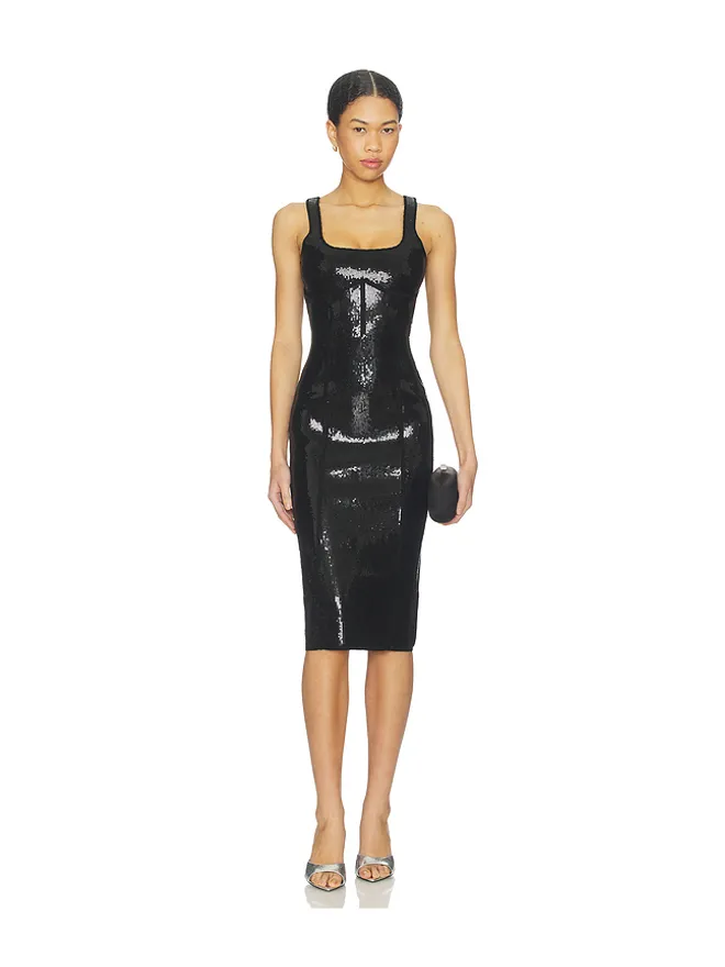 fleur du mal fleur du mal ニットスリムミディコルセットドレスの商品画像