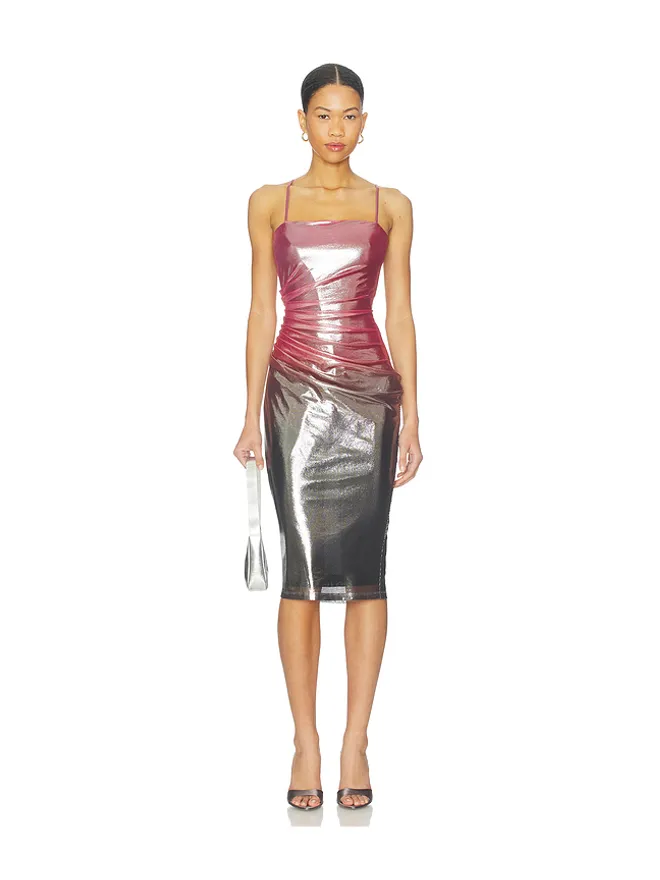 fleur du mal fleur du mal オンブレシャインドレス - Pink,Metallic Silver.の商品画像