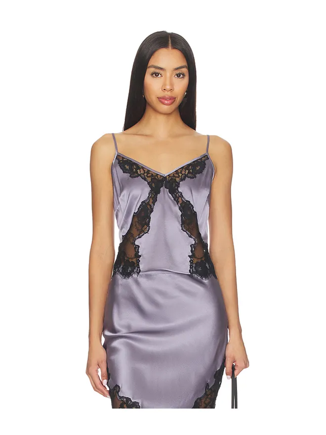 fleur du mal fleur du mal JULIET LACE SILK CAMI トップの商品画像