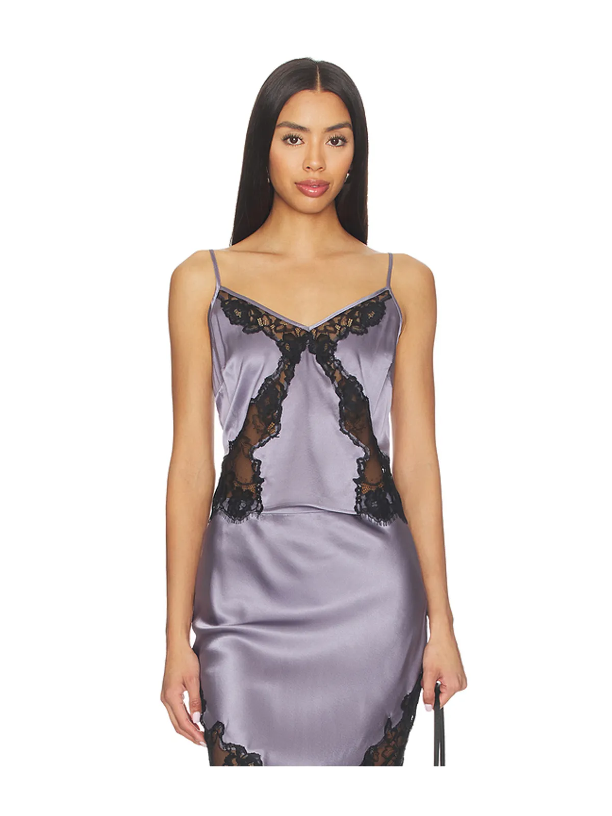 fleur du mal JULIET LACE SILK CAMI トップ - 画像1