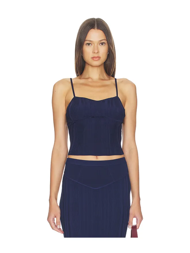 fleur du mal fleur du mal RIB DARTED CAMI トップの商品画像