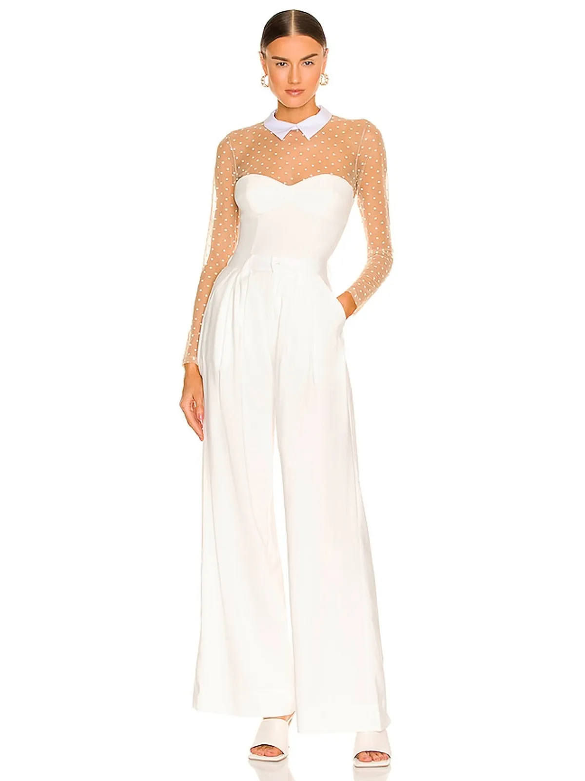 fleur du mal COLLARED ドットチュール付ボディスーツ - 画像5