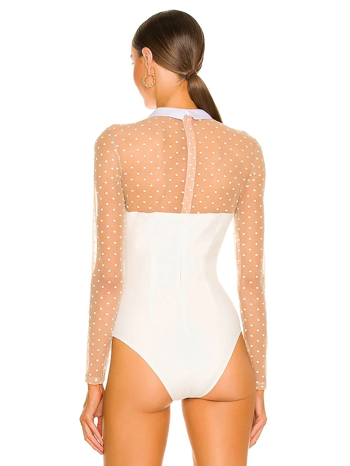 fleur du mal COLLARED ドットチュール付ボディスーツ - 画像4