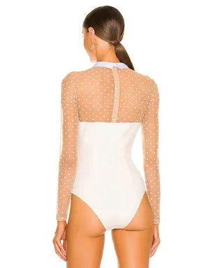 fleur du mal COLLARED ドットチュール付ボディスーツ - サムネイル4