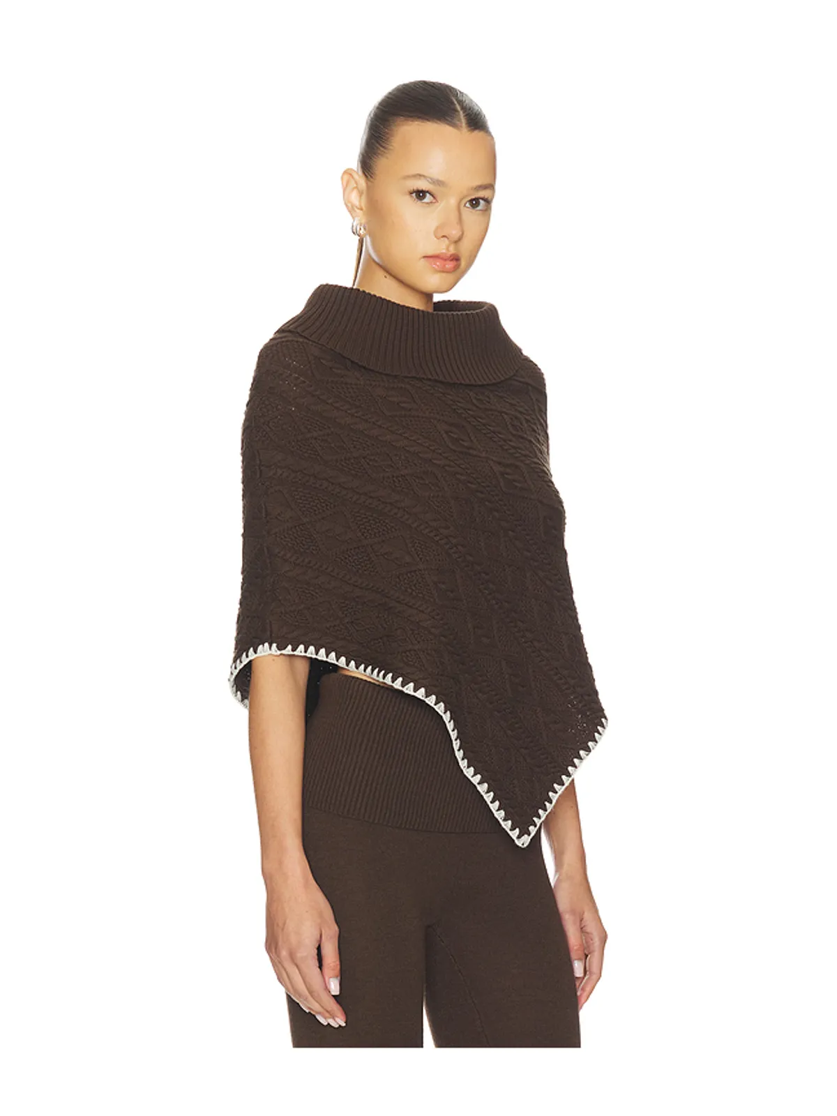 Frankies Bikinis WINDSWEPT COTTON KNIT ポンチョ - 画像2