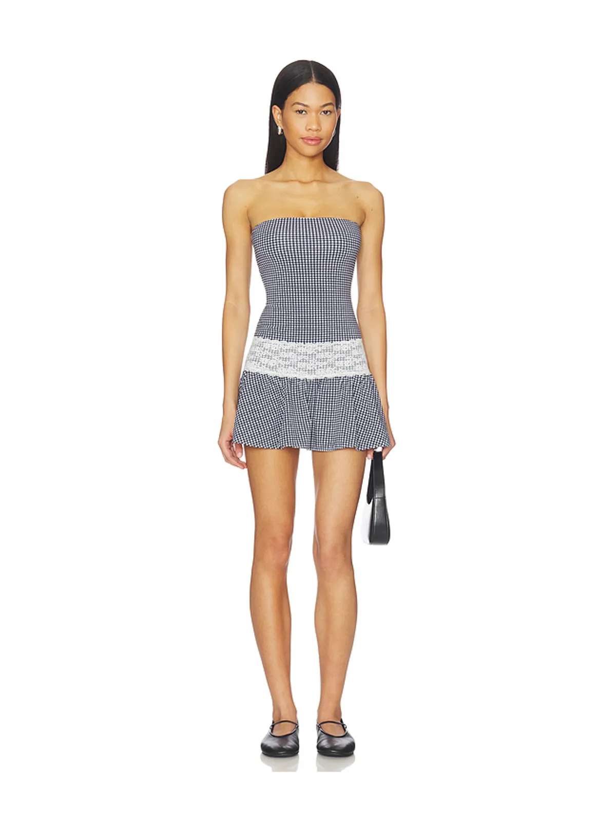 Frankies Bikinis MIRAGE COTTON JERSEY MINI ドレス - Navy,White. - 画像1