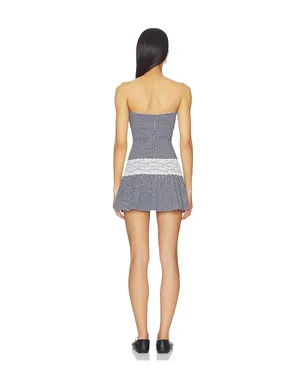 Frankies Bikinis MIRAGE COTTON JERSEY MINI ドレス - Navy,White. - サムネイル3