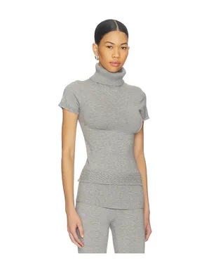 Frankies Bikinis JASMINE CLOUD KNIT SHORT SLEEVE TURTLENECK トップ - サムネイル2