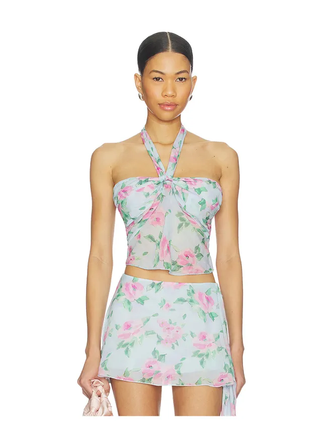 Frankies Bikinis Frankies Bikinis MARIBEL CHIFFON HALTER トップの商品画像